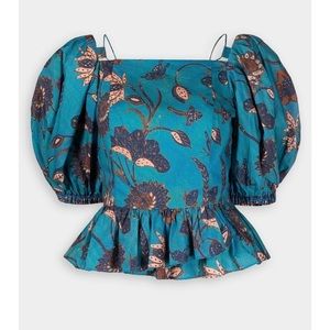 Ulla Johnson Carlotta Blouse Lagoon Size 4 (NEW with tags)